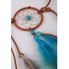 Jumwrit Bohemian Dreamcatcher Feather Headband Indian Gypsy Headpiece with Blue and Brown Feather Tassel Elastic Band Beaded Hairband Hippie Costume Accessories for Women and Girls