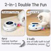 ORSDA 2in1 Interactive Toys for Indoor Cats, Timer Auto On/Off, Cat Toy Balls & Ambush Electronic Cat Mice Toy for Entertainment with 6pcs Feathers, Dual Power Supplies