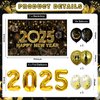 New Years Eve Party Supplies 2025 New Years Decorations Happy New Year 2025 Banner with New Years Backdrop, Balloons, Paper Flowers, Hanging Decorations for New Years Eve Decorations