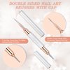 Double Ended Nail Art Brushes, Eptbsdu 5 PCS Nail Design Painting Tools including Nail Fine Liner Brushes and Nail Dotting Pens, Silver