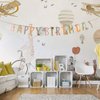 SUNBEAUTY Woodland Party Decorations Woodland Happy Birthday Banner Forest Animal Garland for Kids Boys Girls Baby Shower Woodland Birthday Jungle Party Decoration Supplies | Pre-Strung