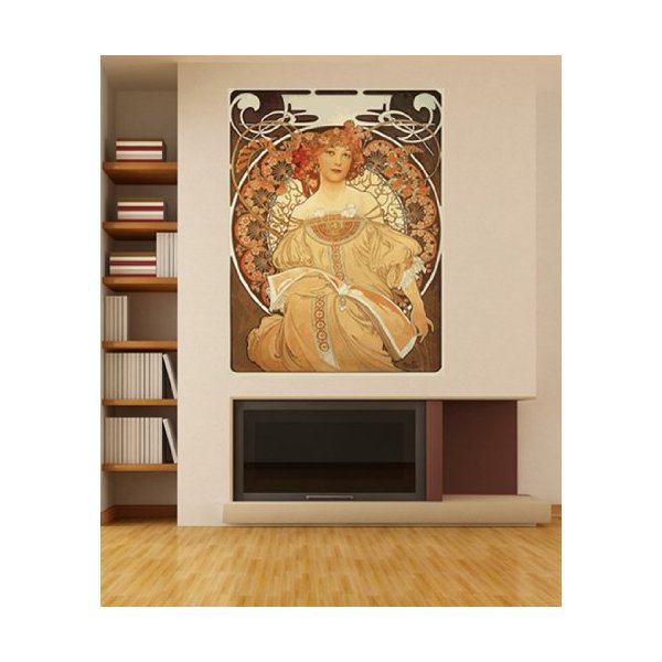 Vinyl Wall Decal Sticker Lady by Mucha GWray114B