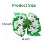 2 Pack St Patricks Day Hair Bows Green Glitter Clover Alligator Clips Girls Women Shamrock Irish Party Accessories 4 Inch