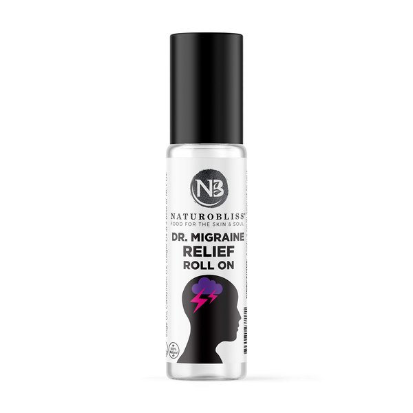 NaturoBliss DR. MIGRAINE - Regular Strength -Migraine Relief Natural Head Tension Relief Headache Relief Peppermint Oil Clary Sage Oil Cardamom Oil Ginger Oil Relaxing Aromatherapy Essential Oil