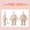 YMY Pear Shaped Doll Body with Animal Tail Mini 1/12 Scale Cute Fat Action Figure Suitable for YMY 1/12 1/8 BJD GSC Doll Head（Milky White）