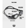 Arena Unisex Adult The One Swim Goggles for Men and Women Watertight Fit Orbit-Proof Seals Anti-Fog Coated Non-Mirror Lens, Clear/Grey/White