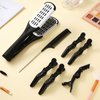 Honeydak Hair Straightening Boar Bristle Clamp Hair Comb, 5 Pieces Alligator Hair Clips, Pin Rat Tail Comb (White Comb)