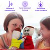 6 Pack Feeling Hand Puppets for Kids with 6 Emotions, with Moveable Arms, Soft Plush Hand Puppets for Toddlers, Early Education Toys, Social Emotional Learning Activities by 4E's Novelty