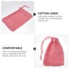 Beaupretty 5Pcs Exfoliating Soap Cottton Linen Soap Drawstring Saver Pouch Bathing Net Holder for Body Scrub Shower Spa (Mixed Color)