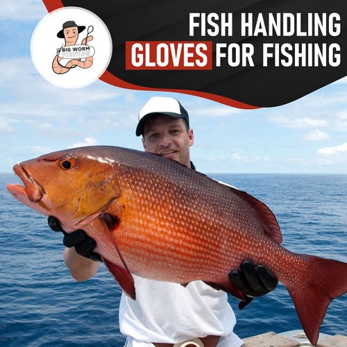 Fish Handling/Cleaning Gloves Textured Grip Palm Soft Lining Fillet Gloves – One Size Fits Most L to XL