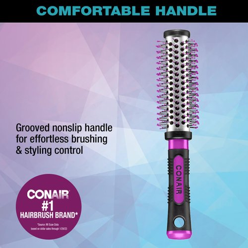 Conair Salon Results Metal Round Brush for Blow-Drying, Hairbrush for Short to Medium Hair Length, Color May Vary, Small, 1 Count
