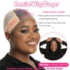 BasicWigCaps Lace Grip Wig Cap for Women 4x5 Transparent Lace Wig Caps Non Slip Wig Gripper for Keeping Wigs In Place Adjustable Wig Cap with Grip Headband Make Your Wigs Glue Free (Tan)