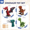 TOY Life 3-Pack Take Apart Dinosaur Toys for Kids 3 5 7 Kids Dinosaur Toys with Electric Drill Dinosaur Birthday Gifts Take Apart Toys for Boys Building Toys for Kids Ages 4-8 Stem Toys Tool Set
