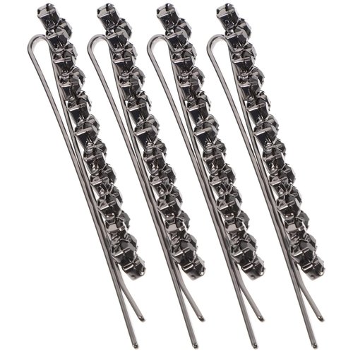 Rhinestone Bobby Pin, hair jewelry bobby pins Crystal Metal Hair Clips Diamond Wedding Bridal Hair Accessories for Women bobby pins decorative rhinestone Ladies (Black)