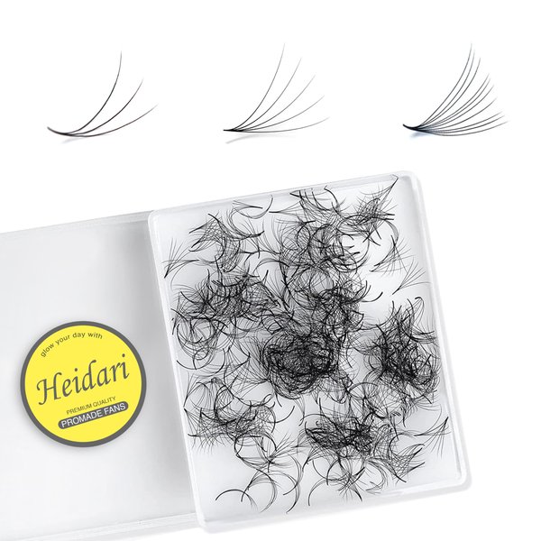Heidari Handcraft Promade Eyelashes Extension Ideal for Professional Lash Salon, Collection 3D-20D, C CC D DD Curl, Thickness 0.03~0.1mm, Length 8-20mm, Long Lasting,Easy Application 5D-0.07 C 13 mm