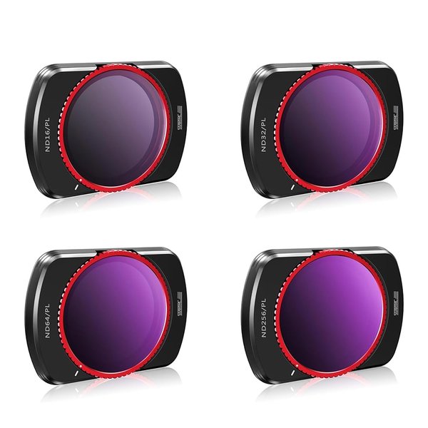 CAPART ND-PL Filters Set for DJI OSMO Pocket 3, Magnetic Mounting Aluminum Frame Multi Coated HD Optical Glass, 4-Pack (ND16/PL, ND32/PL, ND64/PL, ND256/PL)