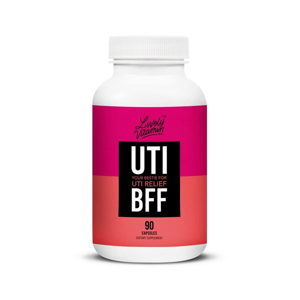 LIVELY VITAMIN CO. UTI BFF - Bladder and Prostate Health - Infections - Urinary Tract - Cranberry Extract - Holy Basil - Green Tea - Parsley - D-Mannose - for Men and Women - 120 Capsules