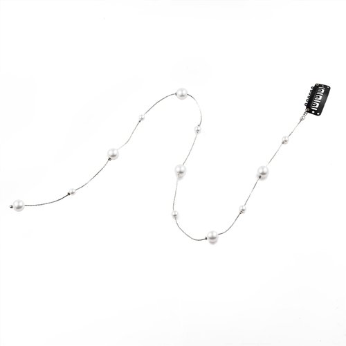 Zipetatah Tassel Hair Chain, Pearl Headwear Head Chain, Women's Wedding Hair Band with Little Clip, Hair Accessories for Women Suitable for Weddings, Banquets, Birthday Parties