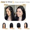 SEGO Human Hair Toppers for Women With Thinning Hair 7 * 13CM Silk Base 100% Real Human Hair Clip in Top Wiglet Hair Pieces -8 Inch No Bangs Jet Black