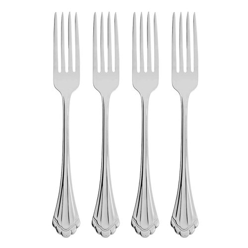 Oneida Marquette Fine Flatware Salad Forks, Set of 4, 18/8 Stainless Steel, Silverware Set, Dishwasher Safe