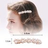 2Pcs Pearl Hair Clips Fashion Handmade Pearl Hair Barrettes Elegant Pearl Hair Clips - Handmade Gold Snap Barrettes - Ideal for Thick Hair & Styling - 2Pcs Set, 7cm x 1cm - Metal Alloy