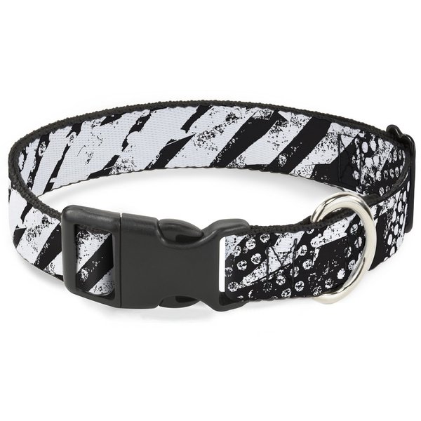 Buckle-Down PC-W30732-NS Plastic Clip Collar, Grunge Treads, 1/2" Wide-Fits 6-9" Neck-Small