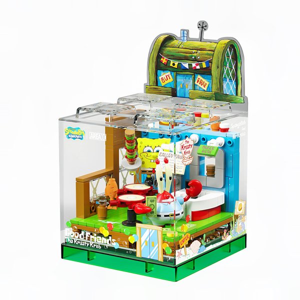 Lreyrous Exquisite Sponge Toy Building Block Box Set Series 1 Restaurant Building Blocks Birthday Gifts for Boys and Girl with Themed Characters for 14+ Teenagers & Adults