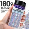 LEOBRO Glitter, 160G/5.64OZ Silver Glitter, Holographic Chunky Glitter, Craft Glitter for Resin, Metallic Iridescent Glitter Silver Chunky Glitter Sequins Flakes, Resin Glitter