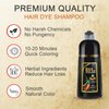 KINGMING Black Hair Dye Shampoo for Gray Hair 3 in 1 - Champu Con Tinte Para Canas- Herbal Ingredients Instant Color Shampoo Hair Dye for Women & Men 100% Coverage Shampoo 500ml【Black】