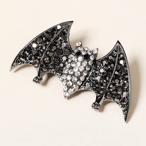 BERYUAN Halloween Bat Hair Clips Metal Bat Hair Barrettes Gothic Black Bat Rhinestone Hairpins Vampire Decor Bun Hair Clip Vintage Halloween Hair Clip for Party Costume for Girls