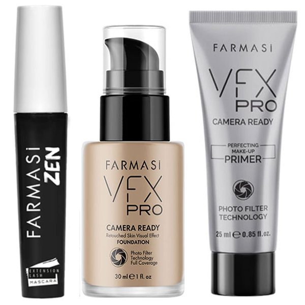 FARMASi Full Coverage Foundation Makeup, 30 mL Liquid Cream, Lightweight Long Lasting Coverage, Breathable Skin Moisturizer with Color True Matte Blending, Face Makeup, VFX PRO Camera-Ready Primer,Advanced Pore Minimizer for Dry,25 mL (Natural Beige)