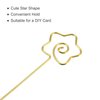 uxcell Stainless Steel Cocktail Picks, 5.12" 6Pcs Metal Cocktail Toothpicks Martini Picks Reusable Star Shape Cocktail Skewers for Drinks Appetizer Fruits (Gold)