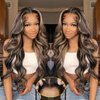 Recomtic Highlight Glueless Wigs Human Hair Pre Plucked Pre Cut Wear and Go 5x5 HD Lace Closure Wigs Honey Blonde Body Wave Lace Front Wigs Human Hair for Women 180% Density 24Inch