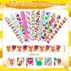 Moltby 110 PCS Ice Cream Party Favors - Ice Cream Slap Bracelets, Stamps, Tattoos Stickers, Keychains, and Drinking Straws for Kids Girls Sweet Summer Baby Shower