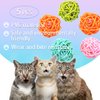 Andiker Cat Balls, 5pcs Colorful and Build-in Bell Cat Sound Ball Toy Bird Toys Natural Play Balls Parrot Gnawing Toy Chew and Chase Cat Toys for Indoor Cats to Keep Fit and Active (Bell Ball)