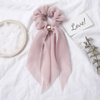 6 Pcs Hair Scarf Hair Scrunchies Bow Scrunchies Chiffon Floral Scrunchie Hair Bands Soft Scarf Hair Ties Bowknot Ponytail Holder Bunny Ear Hair Ties Elastic Hair Ribbons for Women Girls