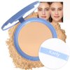 evpct Kaely Oil Control Pressed Face Powder, Get Smooth Flawless Fine Lines and Lightweight Finishing Foundation, Control Shine Long Lasting Waterproof Face Setting Powder Cosmetic, 02 Natural Beige