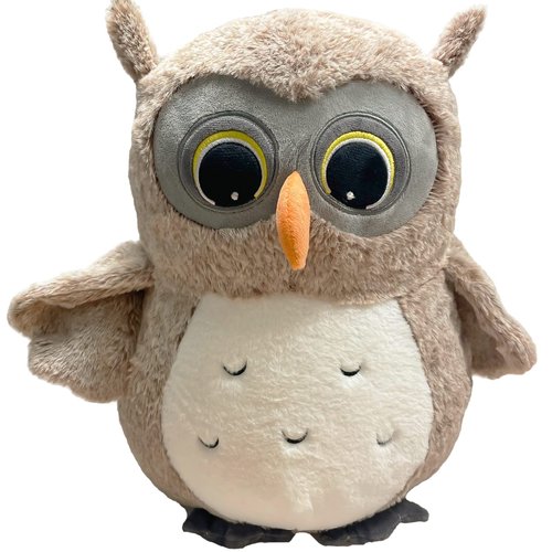 Ryttir 15.7 Inch Chubby Gray Big Owl Stuffed Animals Plush, Adventure Stuffed Owl Toy, Brave Boy's and Girl's Room Owls Plush Decor, Funny Owl Gifts for Kids and Women Christmas