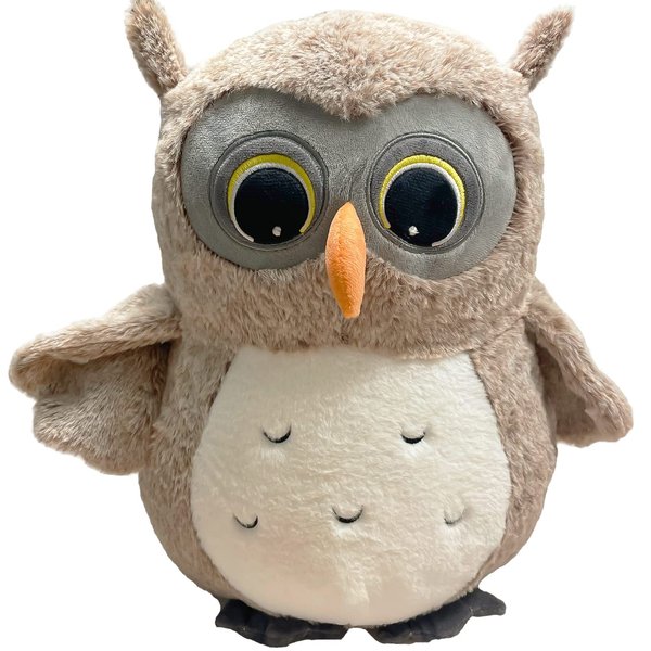 Ryttir 15.7 Inch Chubby Gray Big Owl Stuffed Animals Plush, Adventure Stuffed Owl Toy, Brave Boy's and Girl's Room Owls Plush Decor, Funny Owl Gifts for Kids and Women Christmas