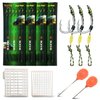 YOTO Carp Fishing Hair Rigs - 24Pcs High Carbon Steel Curved Barbed Carp Hook Swivel Boilies Fishing Rigs with Braided Thread Line Rolling Carp Fishing Accessories, Size #8