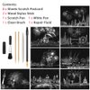 Magic Scratch Art Paper, Mini Envelope Postcard, Rainbow Night View Scratchboard for Adults and Kids, Art & Crafts Set: 8 Sheets Scratch Cards & 6 Tools Drawing Pen, Clean Brush (Gorgeous Fireworks)