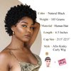 WIGER Short Human Hair Afro Kinky Curly Wigs for Black Women Pixie Cut Curly Wigs Black No Lace Curly Afro Hair African American Wigs Natural Looking 6.5 Inches