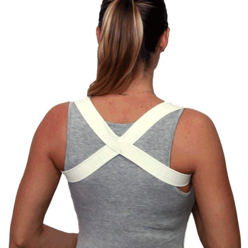 Posture Corrector Softer More Comfortable Wear 15 Minutes A Day Shoulder Support Posture Brace Posturific Brace Including 4 Posture Exercises - Available in Colors and Sizes (BEIGE SMALL)