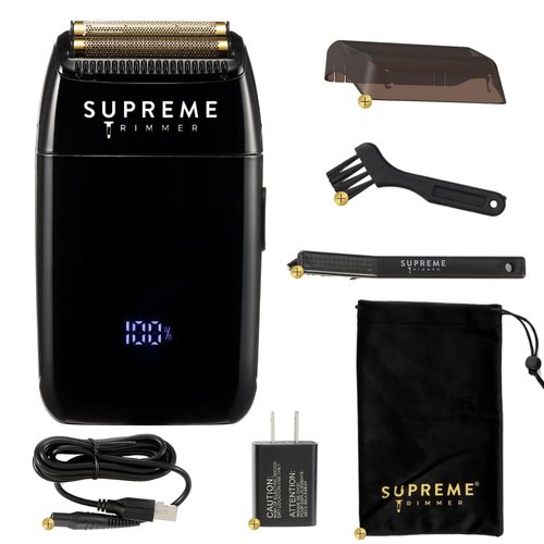 SUPREME TRIMMER Foil Shaver STF600 | Men's Electric Razor for Men (60 Min Runtime) Mens Head Shaver Barber use | Crunch Lite Black