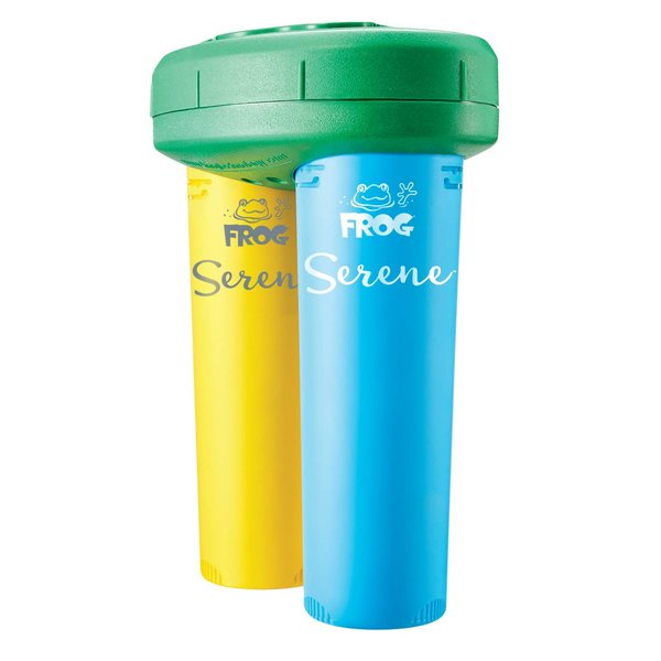 FROG Serene Cartridge Kit for Hot Tubs for use only with FROG Serene Floating Sanitizing Systems for Spas up to 600 gallons, Includes FROG Serene Mineral Cartridge and 3 FROG Serene Bromine Cartridges