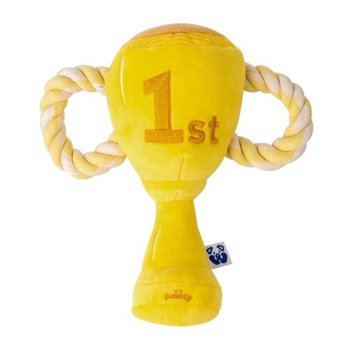 Trophy Interactive Dog Toy - Interactive Snuffle Tug Rope Enrichment Pet Toy - Tough Durable Birthday Gift for Aggressive Chewer Puppy - Cute Squeaker Plush for Teething - Parody Dog Toy