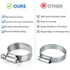 TICONN 60PCS Hose Clamp Set - 1/4''–1-1/2'' 304 Stainless Steel Worm Gear Hose Clamps for Pipe, Intercooler, Plumbing, Tube and Fuel Line