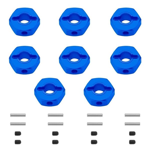 Globact 8 pcs 1/10 12mm Aluminum Wheel Hex Nuts with Pins Screws for RC Car 1/10 Traxxas Slash Traxxas Slash 2WD Hsp Redcat Rc4wd Tamiya Axial SCX10 D90 Hpi LRP WLtoy RC Car