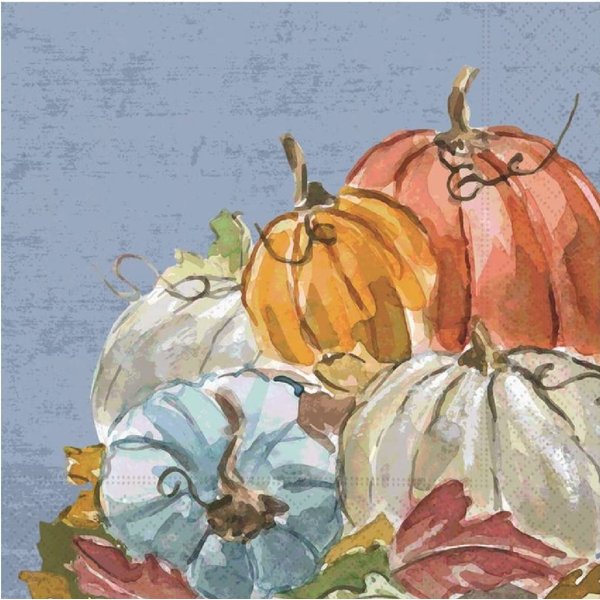 Design Design 3-Ply Fall Themed Paper Luncheon Dinner Napkins 20-Count, Pumpkins Harvest