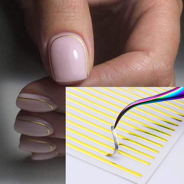 Gold Rose 3D Nail Sticker Curve Stripe Lines Nails Stickers Adhesive Striping Tape Nail Art Stickers Decals Rose Gold Silver 3pc Nail Stickers Striping Tape Nail Art Stickers Decals
